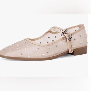 Rhinestone Mary Jane Flats - studded ballerina flats